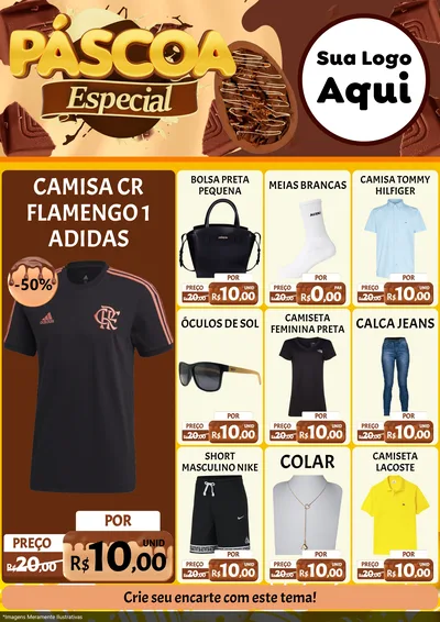 Modelo de Encarte para Encarte A4 Vertical com o tema Páscoa Especial para Roupas e acessórios