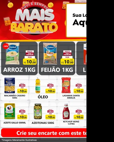 Modelo de Rede Social para Feed Instagram com o tema Mais Barato para Supermercado