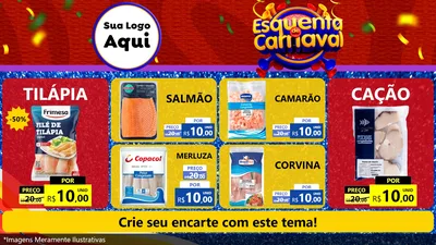 Modelo de TV para TV Horizontal com o tema Esquenta de Carnaval para Peixaria