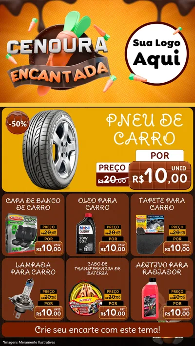 Modelo de Rede Social para Stories com o tema Cenoura Encantada - Páscoa para Auto peças