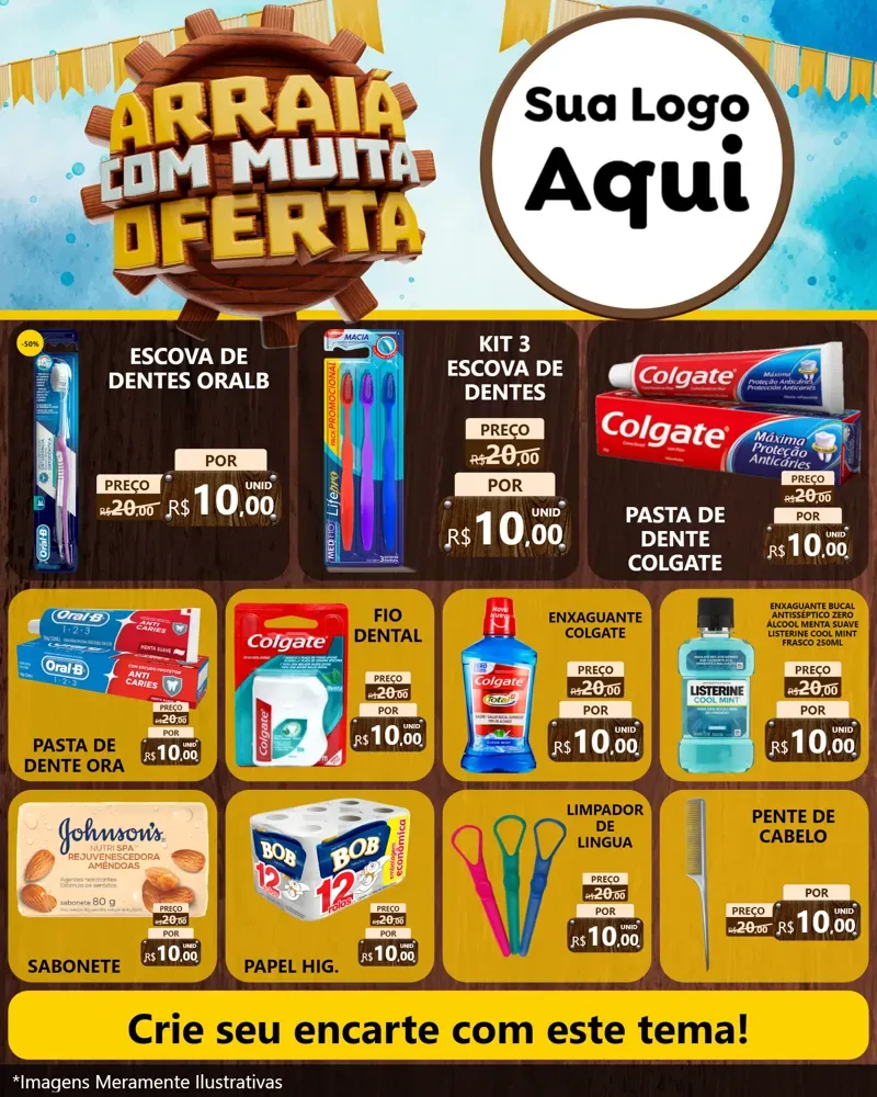 Modelo de Rede Social para Feed Instagram com o tema Ofertas de São João - Junina para Higiene Pessoal