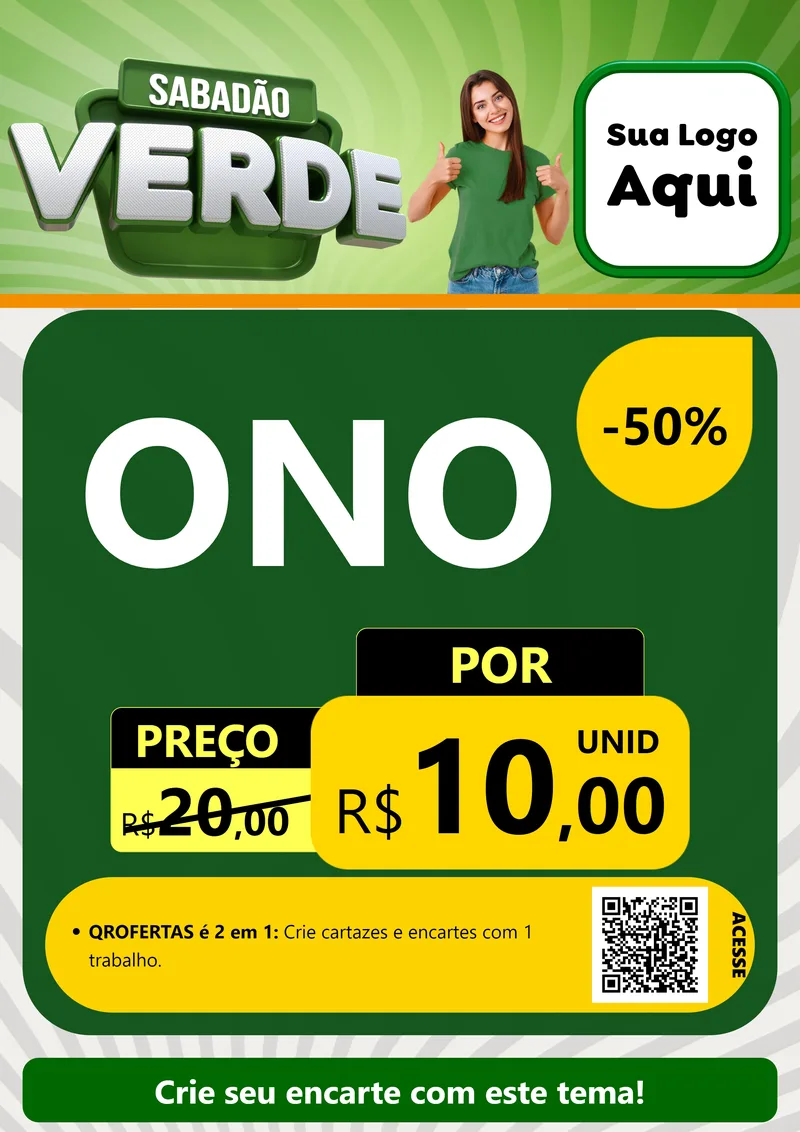 Modelo de Cartaz para Cartaz A4 Vertical com o tema Sabadão Verde para Óticas