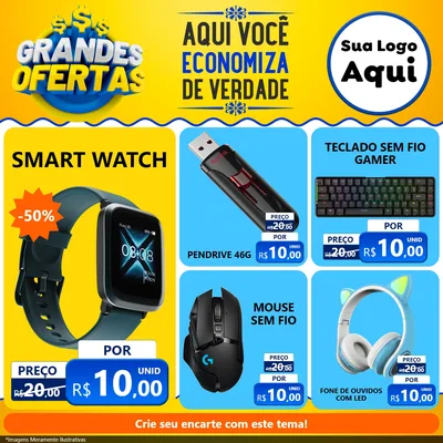 Modelo de Rede Social para Feed Facebook com o tema Grandes Ofertas para Informática