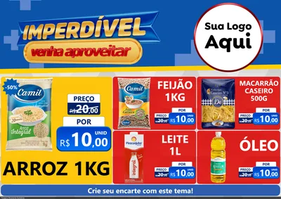 Modelo de Encarte para Encarte A4 Horizontal com o tema Imperdível para Supermercado