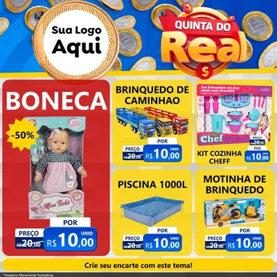 Modelo de Rede Social para Feed Facebook com o tema Quinta do Real para Brinquedos