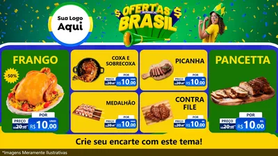 Modelo de TV para TV Horizontal com o tema Ofertas Semana do Brasil para Assados