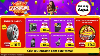 Modelo de TV para TV Horizontal com o tema Pré-Carnaval Especial para Auto peças