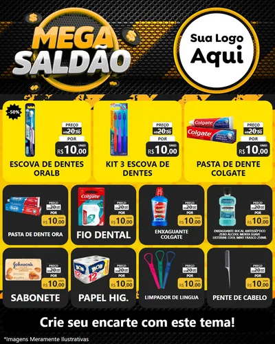 Modelo de Rede Social para Feed Instagram com o tema Mega Saldão para Higiene Pessoal