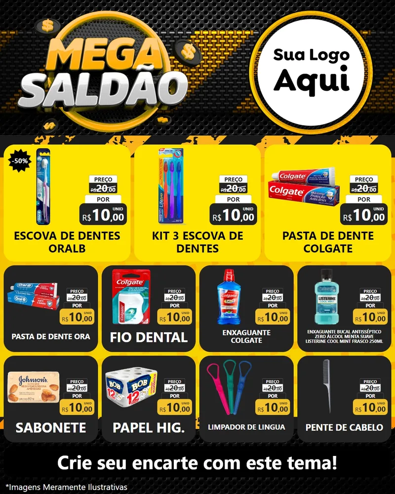Modelo de Rede Social para Feed Instagram com o tema Mega Saldão para Higiene Pessoal