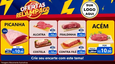 Modelo de TV para TV Horizontal com o tema Ofertas Relâmpago para Açougue