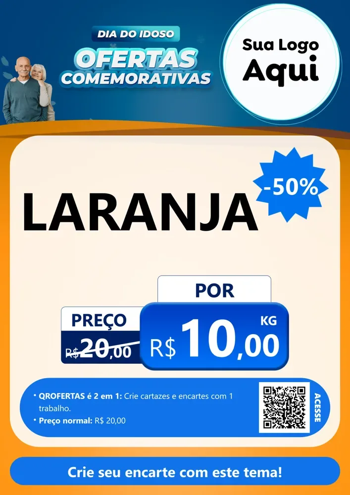 Modelo de Cartaz para Cartaz A4 Vertical com o tema Dia do Idoso para Hortifrúti