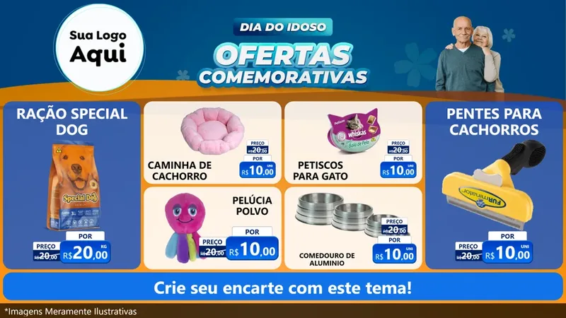 Modelo de TV para TV Horizontal com o tema Dia do Idoso para Pet Shop