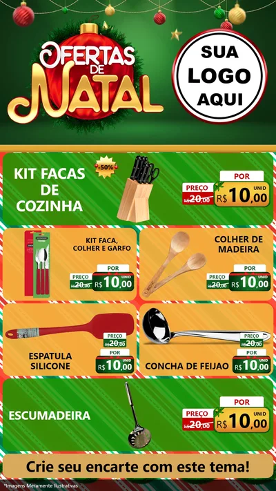 Modelo de TV para TV Vertical com o tema Ofertas de Natal para Utilidades Domésticas