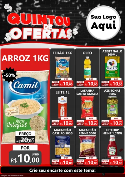 Modelo de Encarte para Encarte A4 Vertical com o tema Quintou de Ofertas para Supermercado