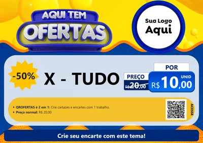 Modelo de Cartaz para Cartaz A4 Horizontal com o tema Aqui Tem Ofertas para Hamburgueria