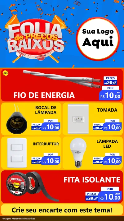Modelo de TV para TV Vertical com o tema Folia de Preços Baixos para Materiais Elétricos