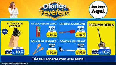 Modelo de TV para TV Horizontal com o tema Ofertas de Fevereiro para Utilidades Domésticas