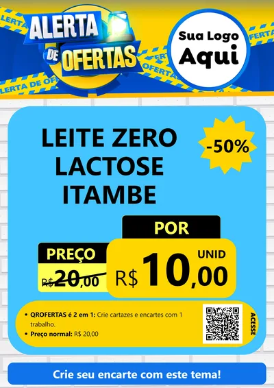 Modelo de Cartaz para Cartaz A4 Vertical com o tema Alerta de Ofertas para Frios e Laticínios