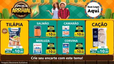 Modelo de TV para TV Horizontal com o tema Especial De Arraial para Peixaria