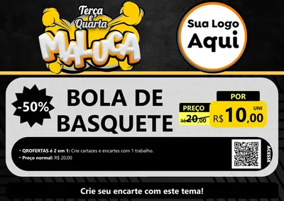 Modelo de Cartaz para Cartaz A4 Horizontal com o tema Terça e Quarta Maluca para Artigos Esportivos