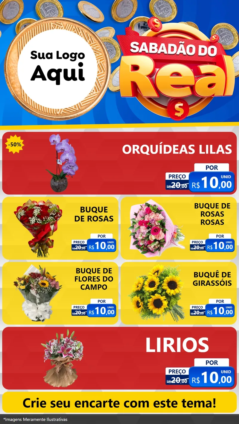 Modelo de TV para TV Vertical com o tema Sabadão do Real para Floricultura e jardim