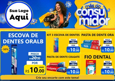 Modelo de Encarte para Encarte A4 Horizontal com o tema Mês do Consumidor para Higiene Pessoal