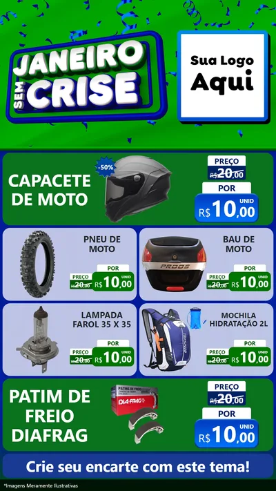 Modelo de TV para TV Vertical com o tema Janeiro Sem Crise para Moto peças