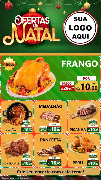 Modelo de Rede Social para Stories com o tema Ofertas de Natal para Assados
