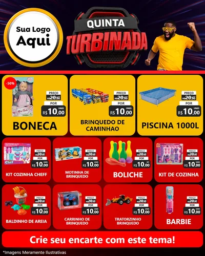 Modelo de Rede Social para Feed Instagram com o tema Quinta Turbinada para Brinquedos