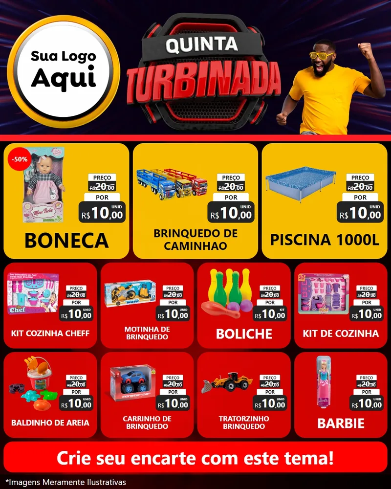 Modelo de Rede Social para Feed Instagram com o tema Quinta Turbinada para Brinquedos