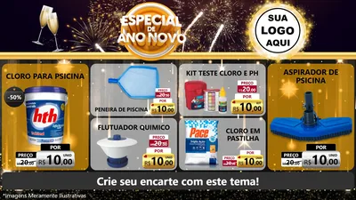Modelo de TV para TV Horizontal com o tema Especial de Ano Novo para Produtos para Piscina