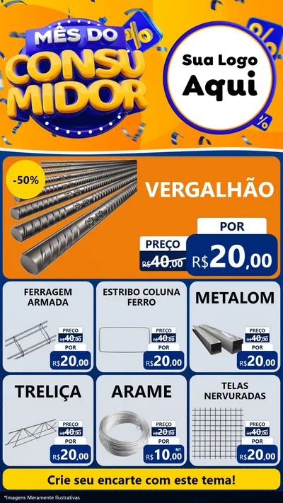 Modelo de Rede Social para Stories com o tema Mês do Consumidor para Ferragens