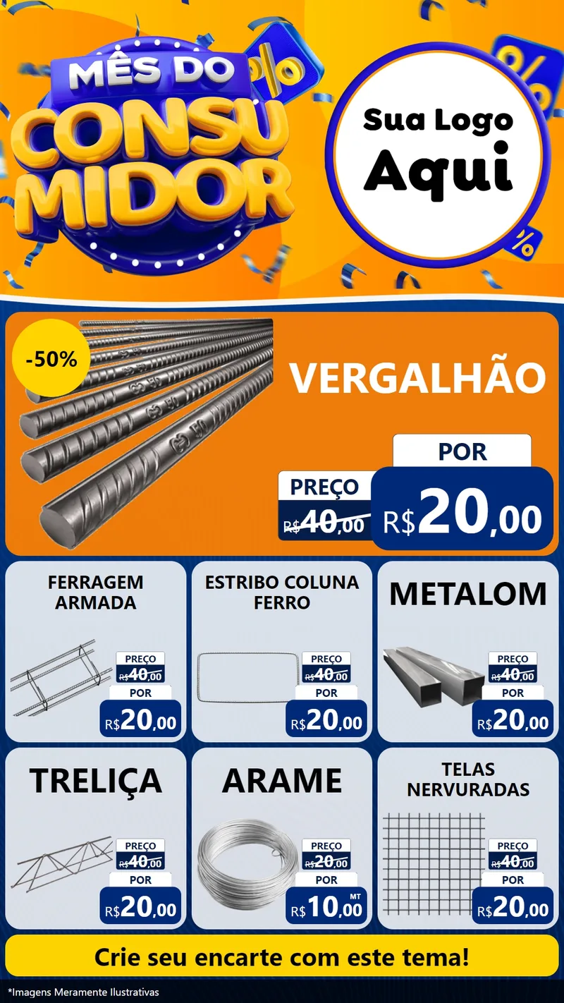 Modelo de Rede Social para Stories com o tema Mês do Consumidor para Ferragens