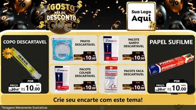 Modelo de TV para TV Horizontal com o tema Agosto Mês do Desconto Louco para Embalagens