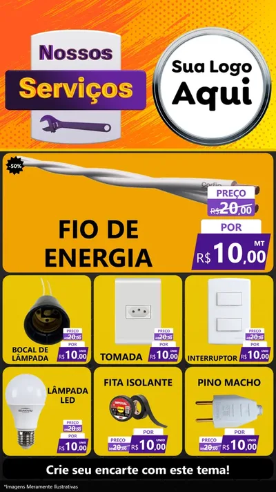 Modelo de Rede Social para Stories com o tema Nossos Serviços para Materiais Elétricos