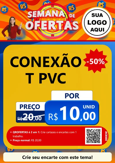 Modelo de Cartaz para Cartaz A4 Vertical com o tema Semana de Ofertas para Tubos e conexões