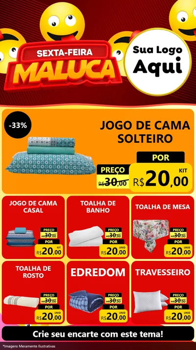 Modelo de Rede Social para Stories com o tema Sexta-feira Maluca para Cama, Mesa e Banho