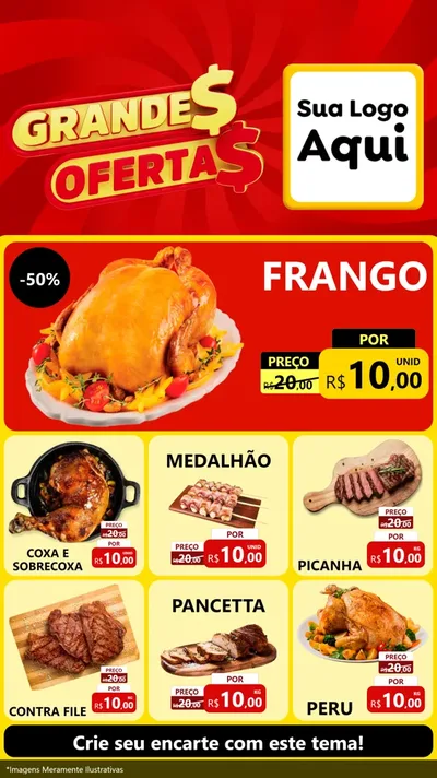 Modelo de Rede Social para Stories com o tema Grandes Ofertas para Assados