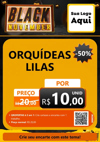 Modelo de Cartaz para Cartaz A4 Vertical com o tema Black November para Floricultura e jardim