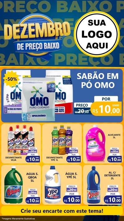 Modelo de Rede Social para Stories com o tema Dezembro de Preço Baixo para Produtos de Limpeza
