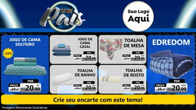 Modelo de TV para TV Horizontal com o tema Sorteio Dia Dos Pais para Cama, Mesa e Banho