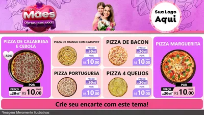 Modelo de TV para TV Horizontal com o tema Dia das Mães Ofertas para Você! para Pizzaria