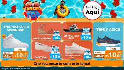 Modelo de TV para TV Horizontal com o tema Janeiro Top para Calçados
