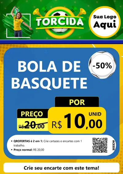 Modelo de Cartaz para Cartaz A4 Vertical com o tema Torcida para Artigos Esportivos