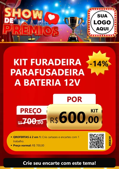 Modelo de Cartaz para Cartaz A4 Vertical com o tema Show de Prêmios para Maquinas e Ferramentas