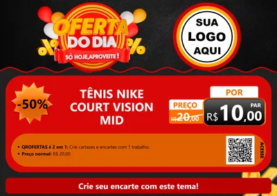 Modelo de Cartaz para Cartaz A4 Horizontal com o tema Oferta do Dia - Só hoje, Aproveite! para Calçados