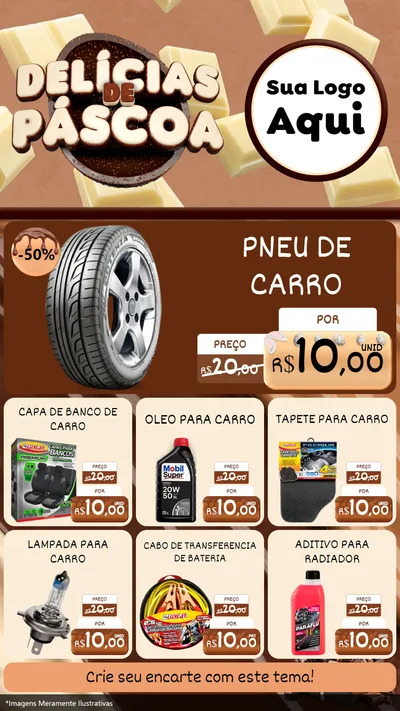 Modelo de Rede Social para Stories com o tema Delícias de Páscoa para Auto peças