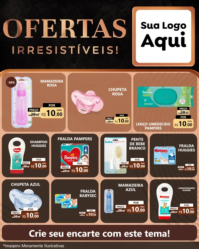 Modelo de Rede Social para Feed Instagram com o tema Ofertas Irresistíveis! para Bebês