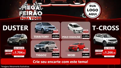 Modelo de TV para TV Horizontal com o tema Mega Feirão Para Você! - Autopeças para Concessionaria de Carros