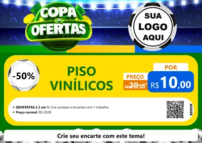 Modelo de Cartaz para Cartaz A4 Horizontal com o tema Copa de Ofertas para Material para Construção